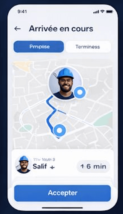 Live tracking screen
